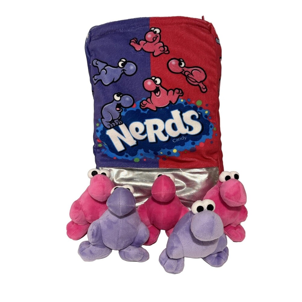 Nerds Candy Plush Pillow with Mini Toys Grape Strawberry 16x10in Polyester